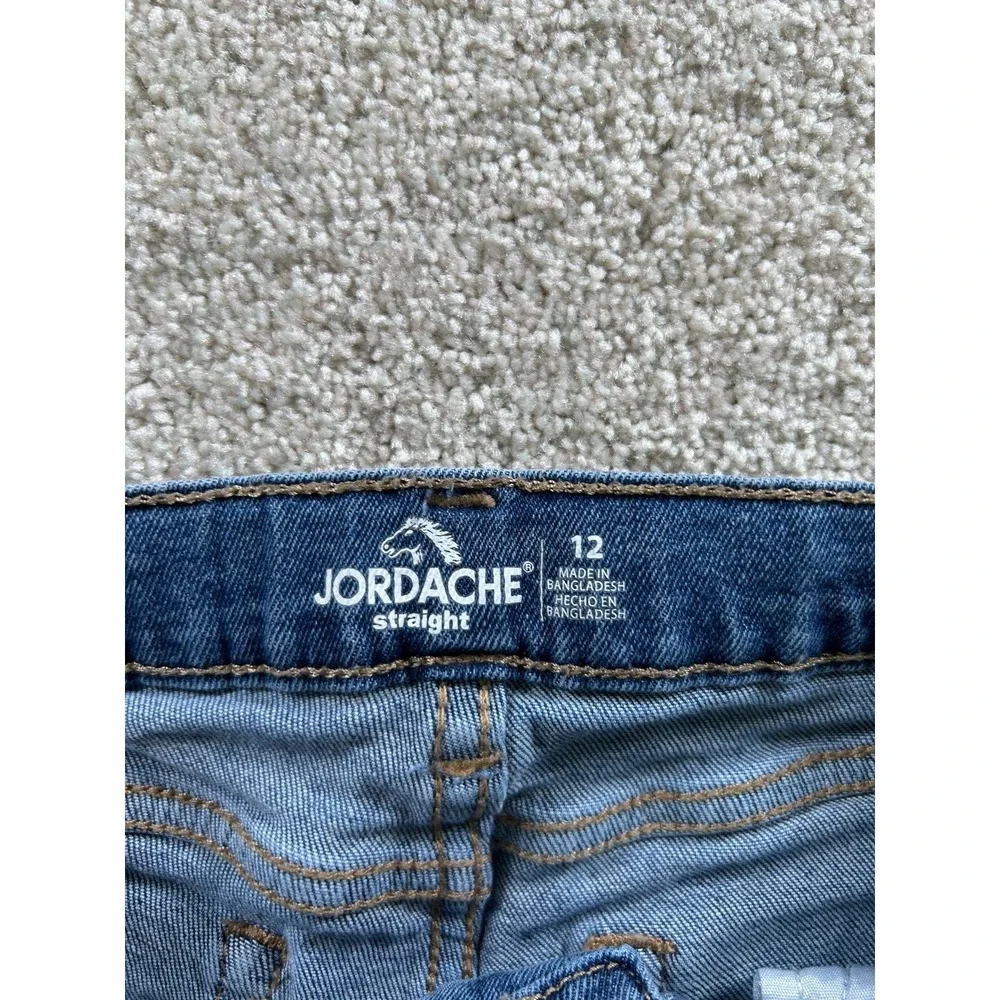 Jordache Girls Jeans Size 12 Medium‎ Enzyme Straight Fit Adjustable Waist